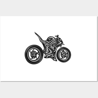 skeleton Hyper Naked Motorcycle Posters and Art